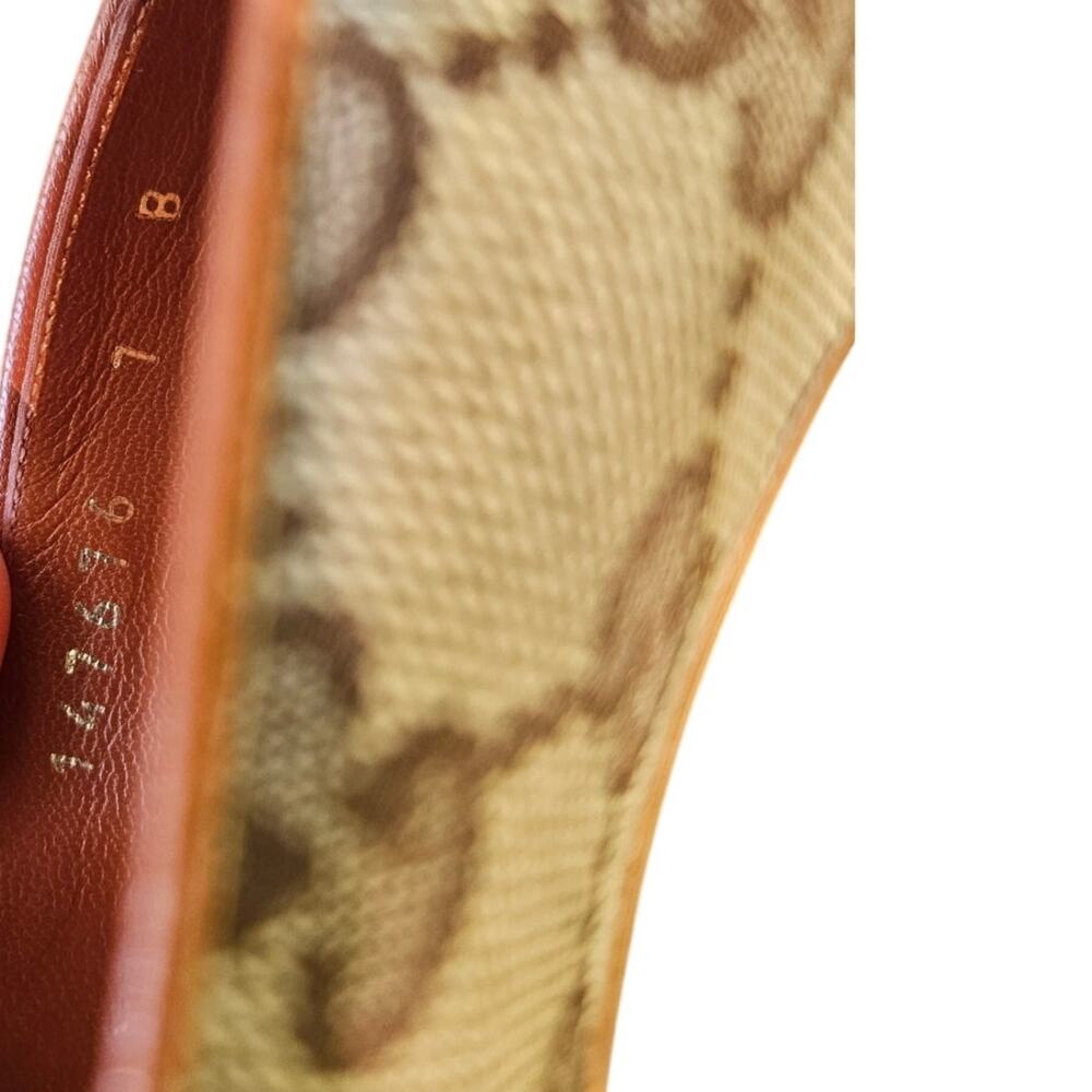 Gucci 7 Original GG GG Cinghiale Brizzolato Pump Heel Box Brown Leather Monogram - Picture 4 of 10